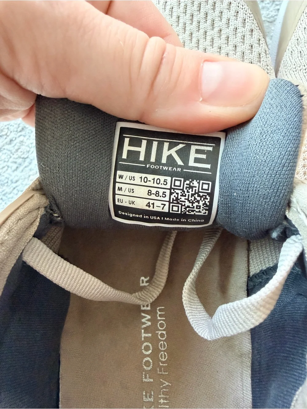 HIKE FOOTWEAR Healthy Freedom Barefoot Shoes Beige Men 8-8.5 Women 10-10.5